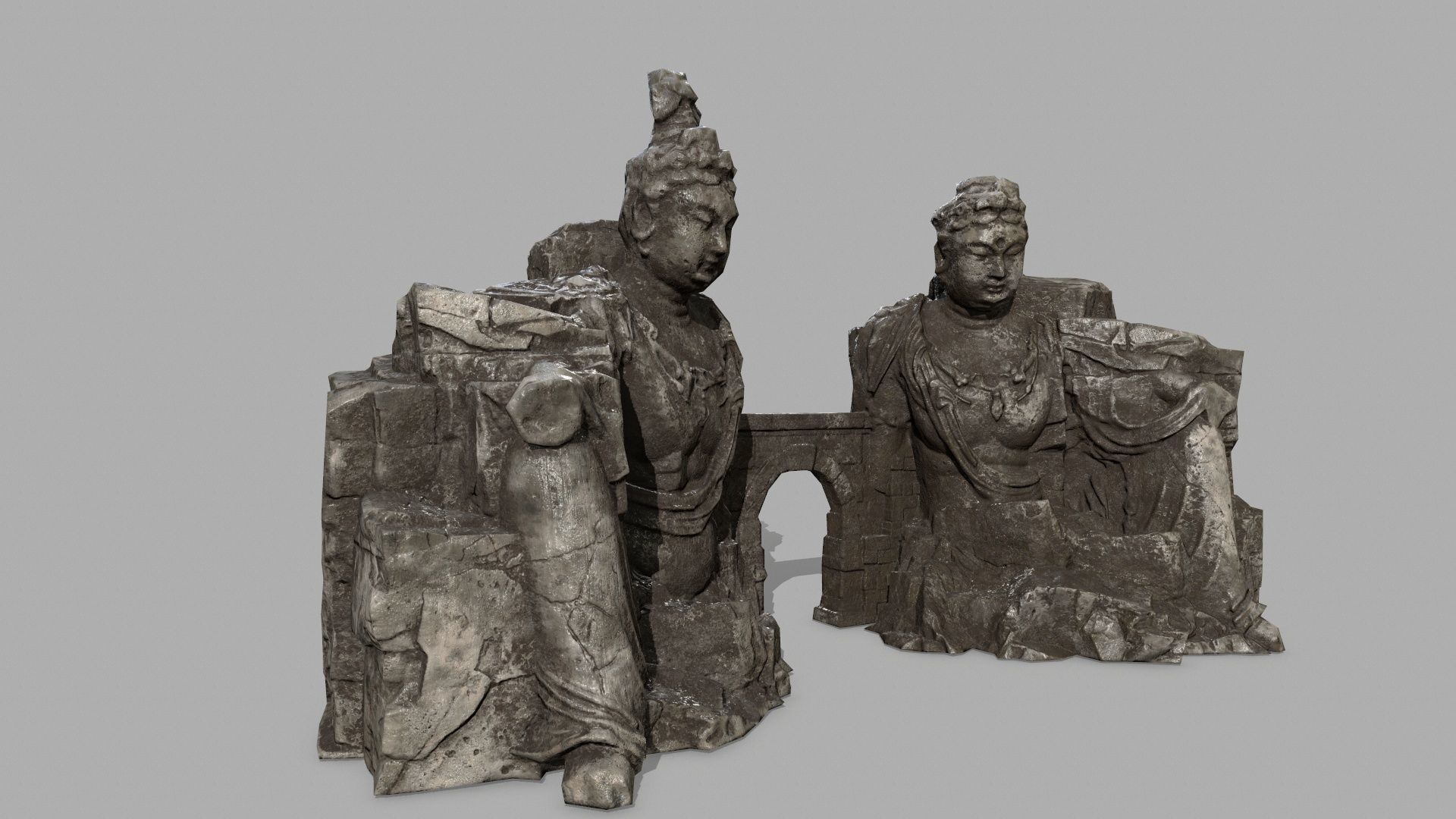 rocks buddha gate  Low-poly 3D model_1