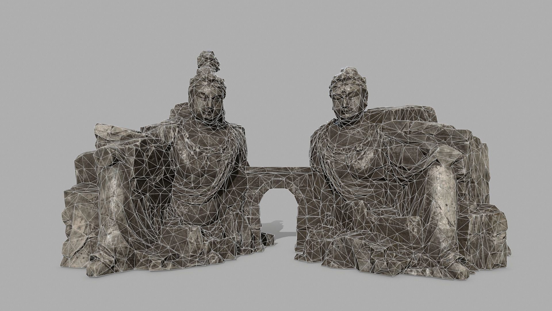 rocks buddha gate  Low-poly 3D model_11