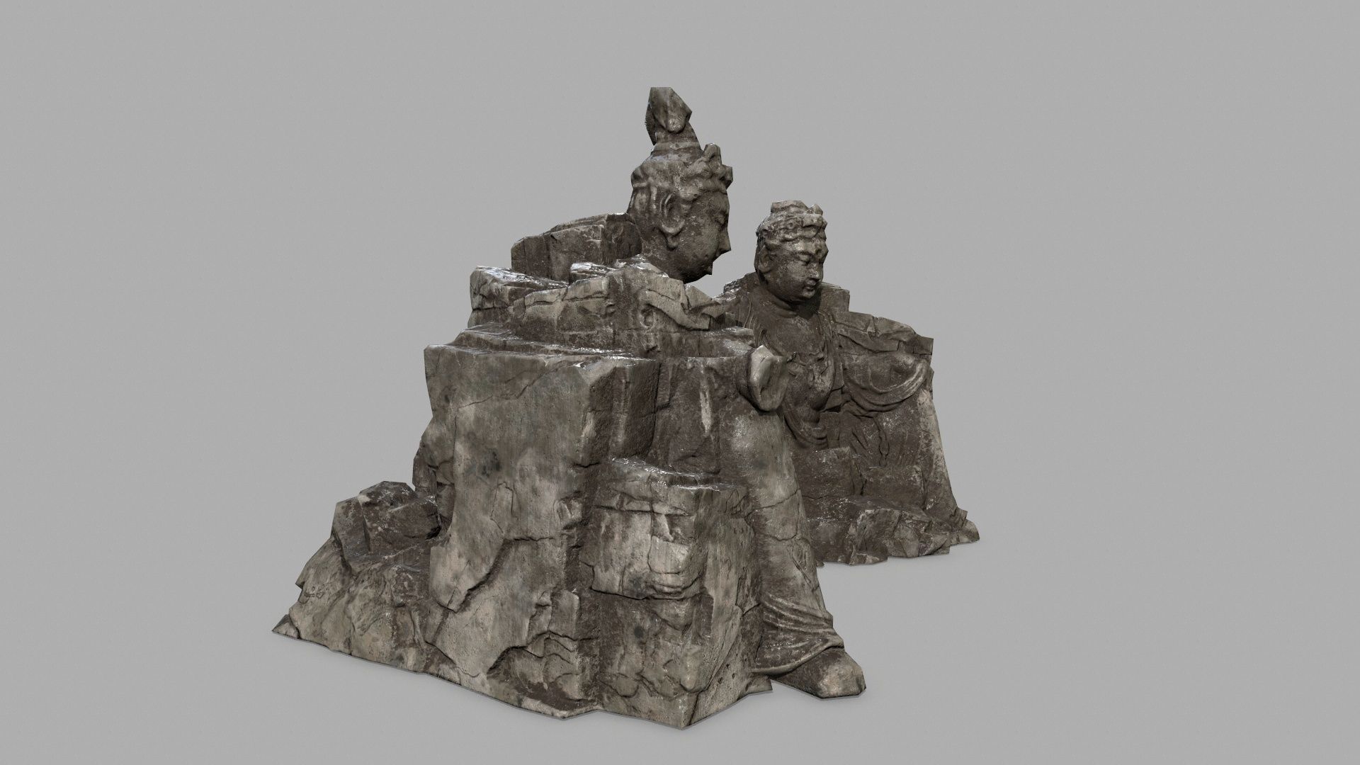 rocks buddha gate  Low-poly 3D model_2