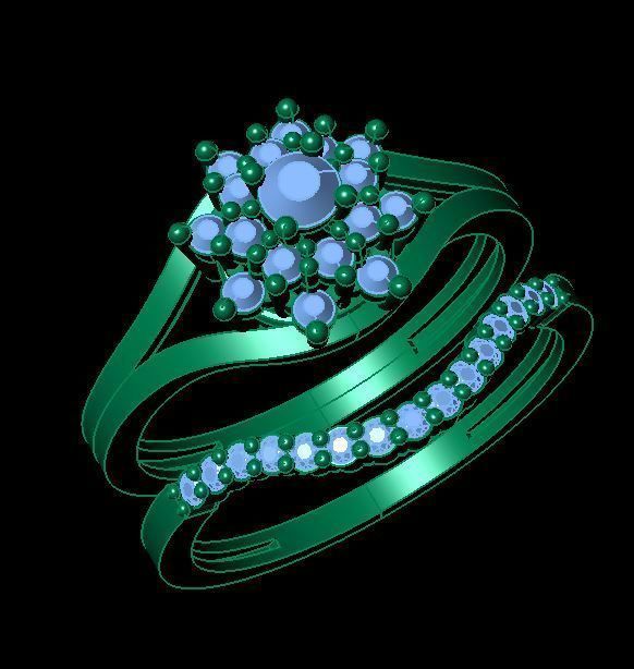 Fashion Twin Ring 3D print model_2