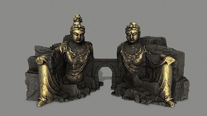rocks buddha gate  Low-poly 3D model