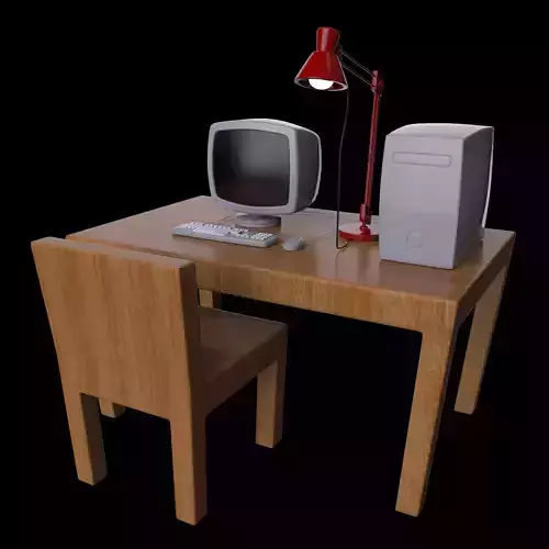Cartoony computer desk