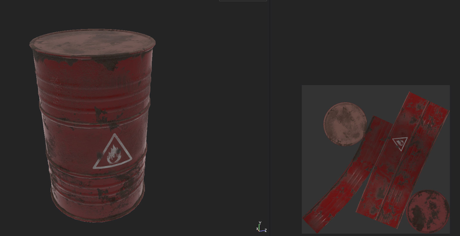 Oil Barrel low poly 3d model Low-poly 3D model_4