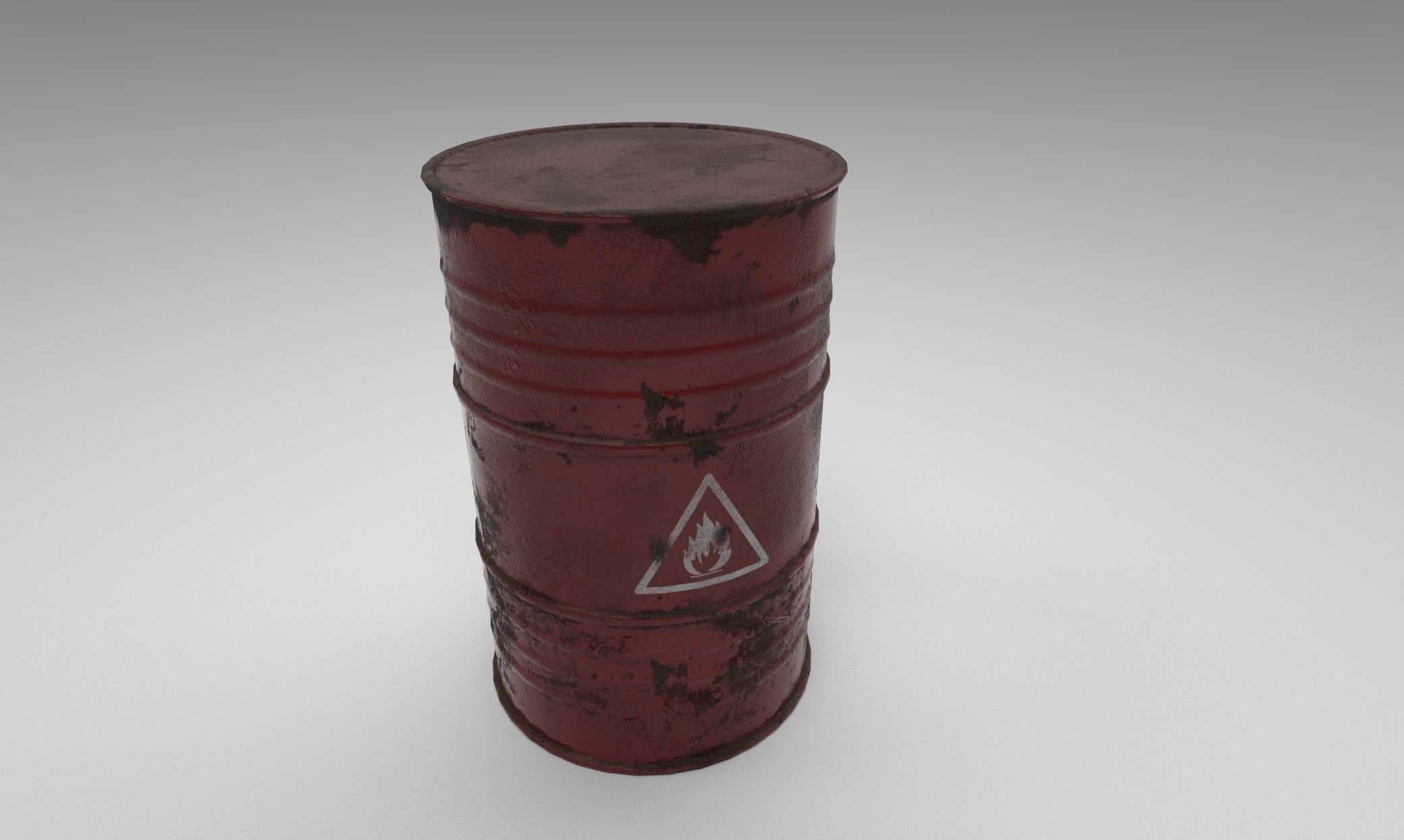 Oil Barrel low poly 3d model Low-poly 3D model_1
