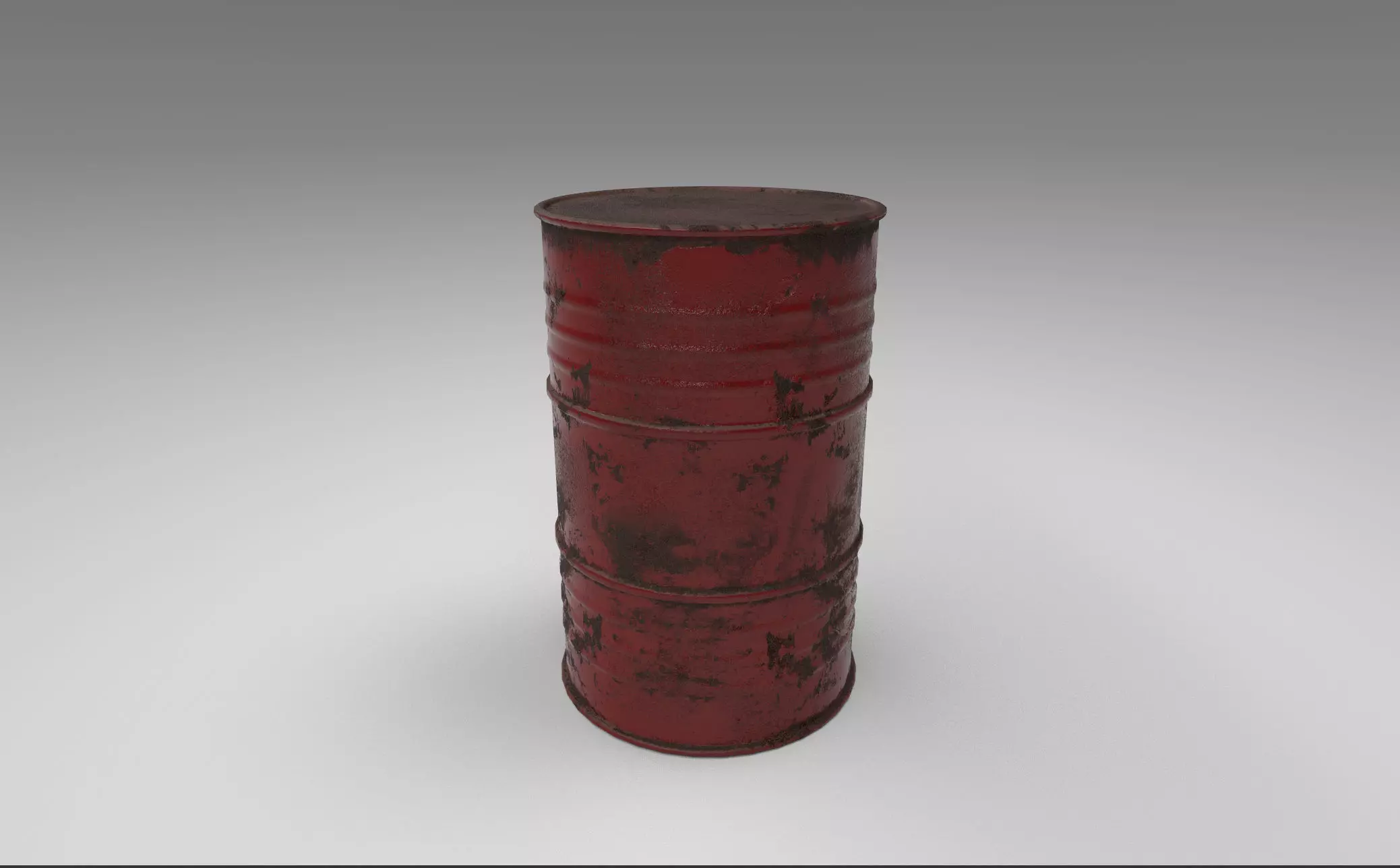 Oil Barrel low poly 3d model Low-poly 3D model_0