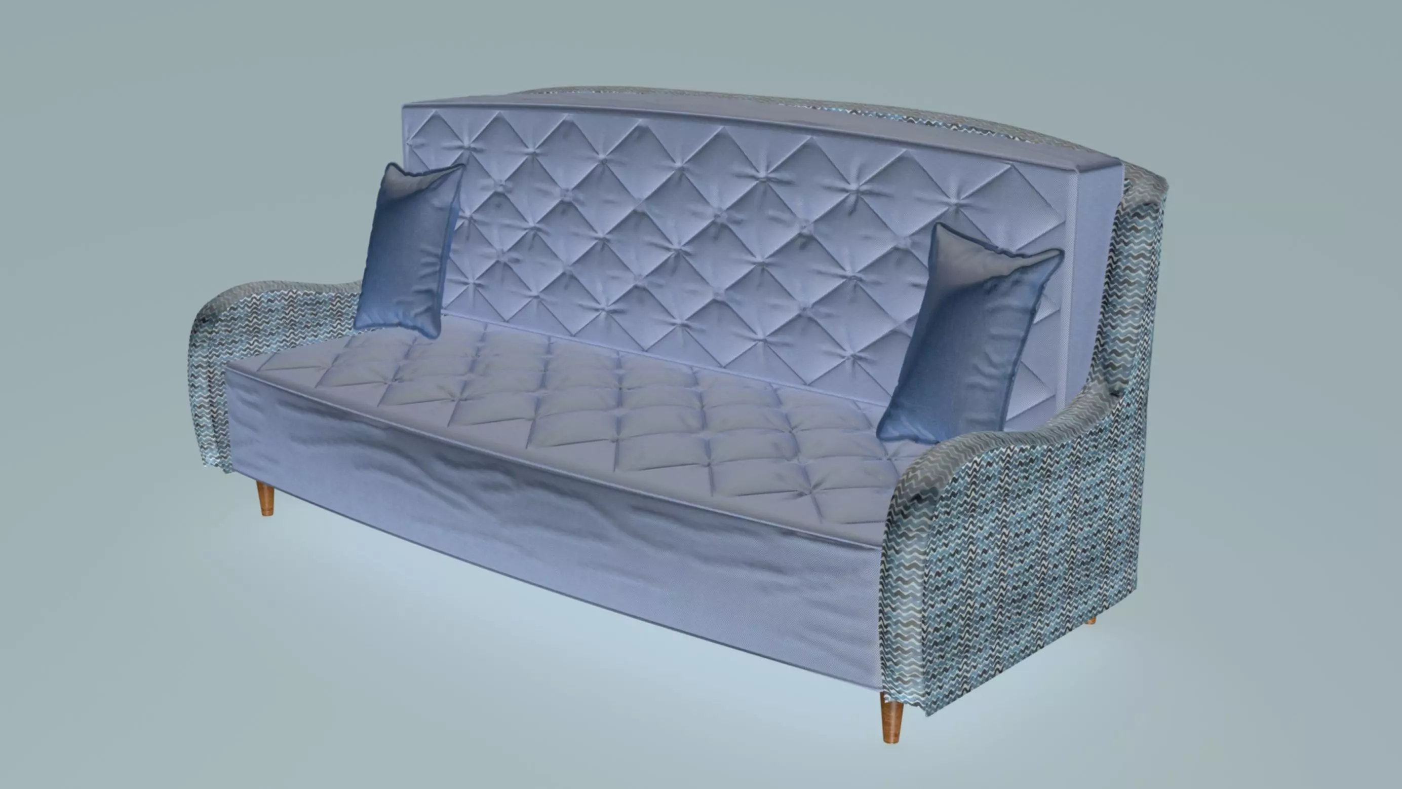 Vintage smooth Sofa 3D model
