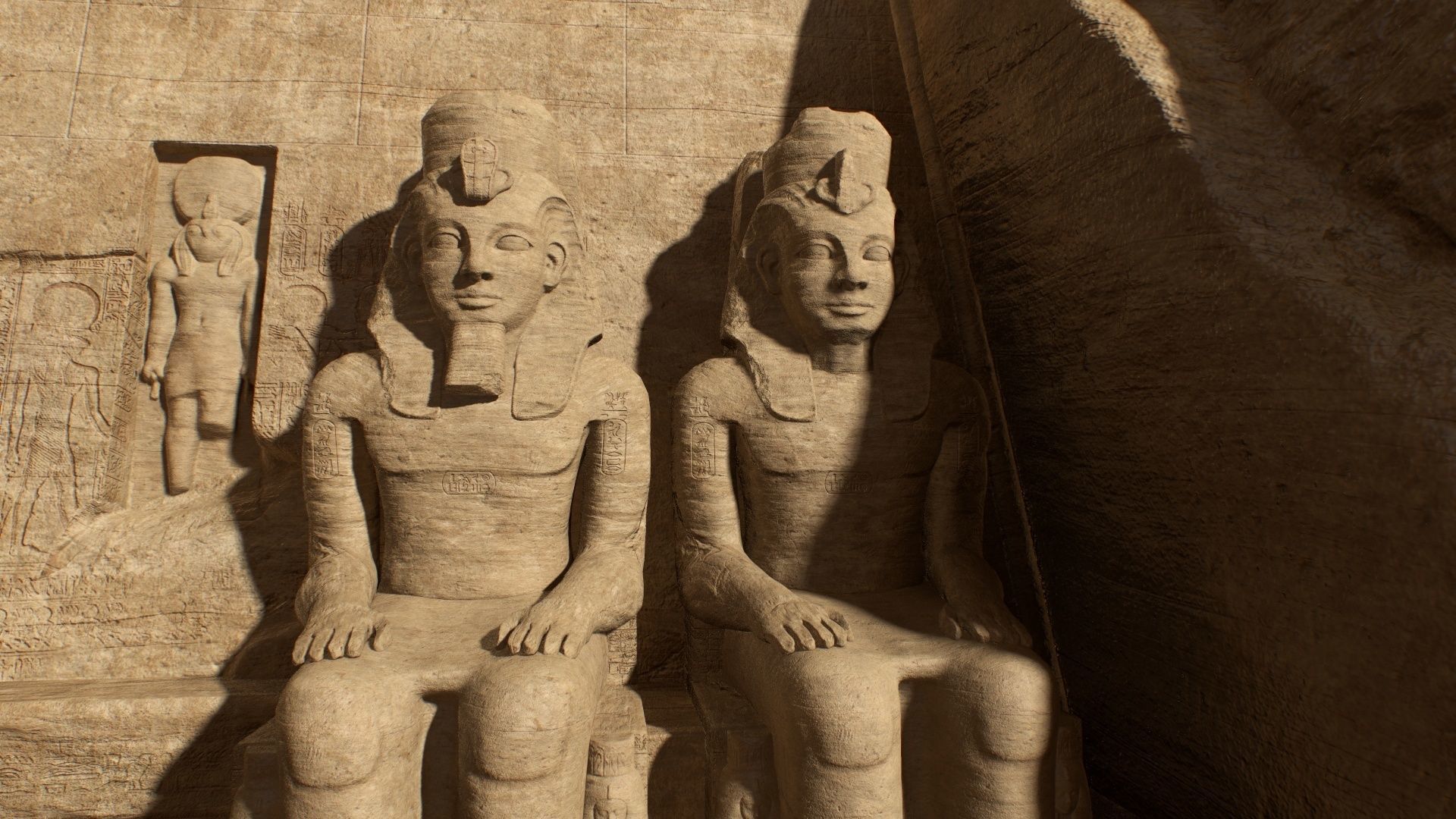 Abu Simbel Egypt Temple of King Ramses II King and Queen PBR Low-poly 3D model_10