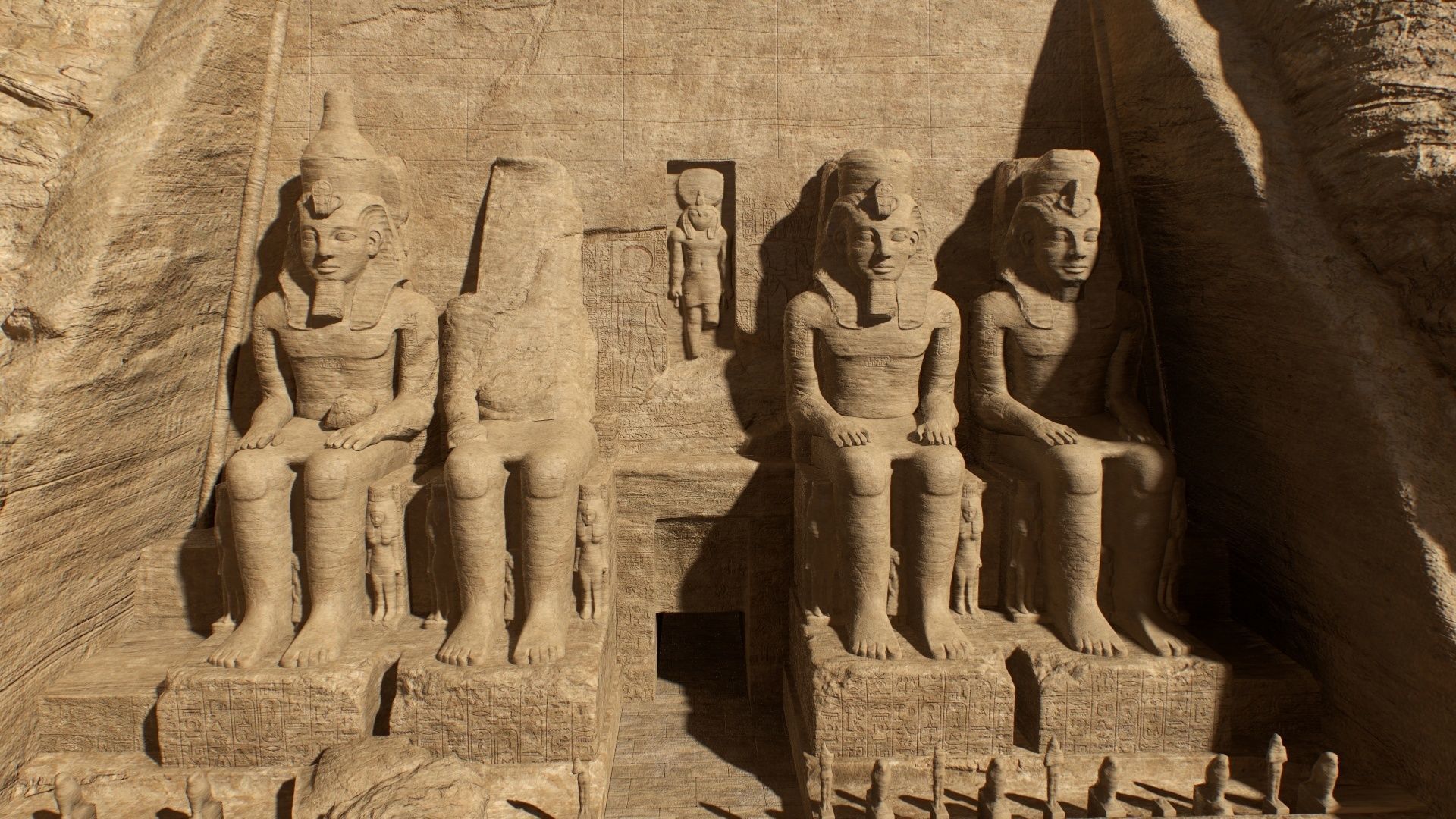 Abu Simbel Egypt Temple of King Ramses II King and Queen PBR Low-poly 3D model_8