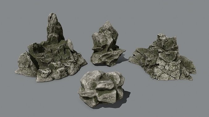 Rock Set Low-poly 3D model