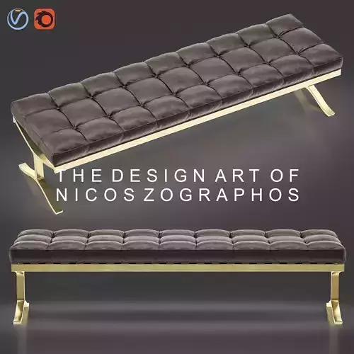 BRASS And LEATHER Bench