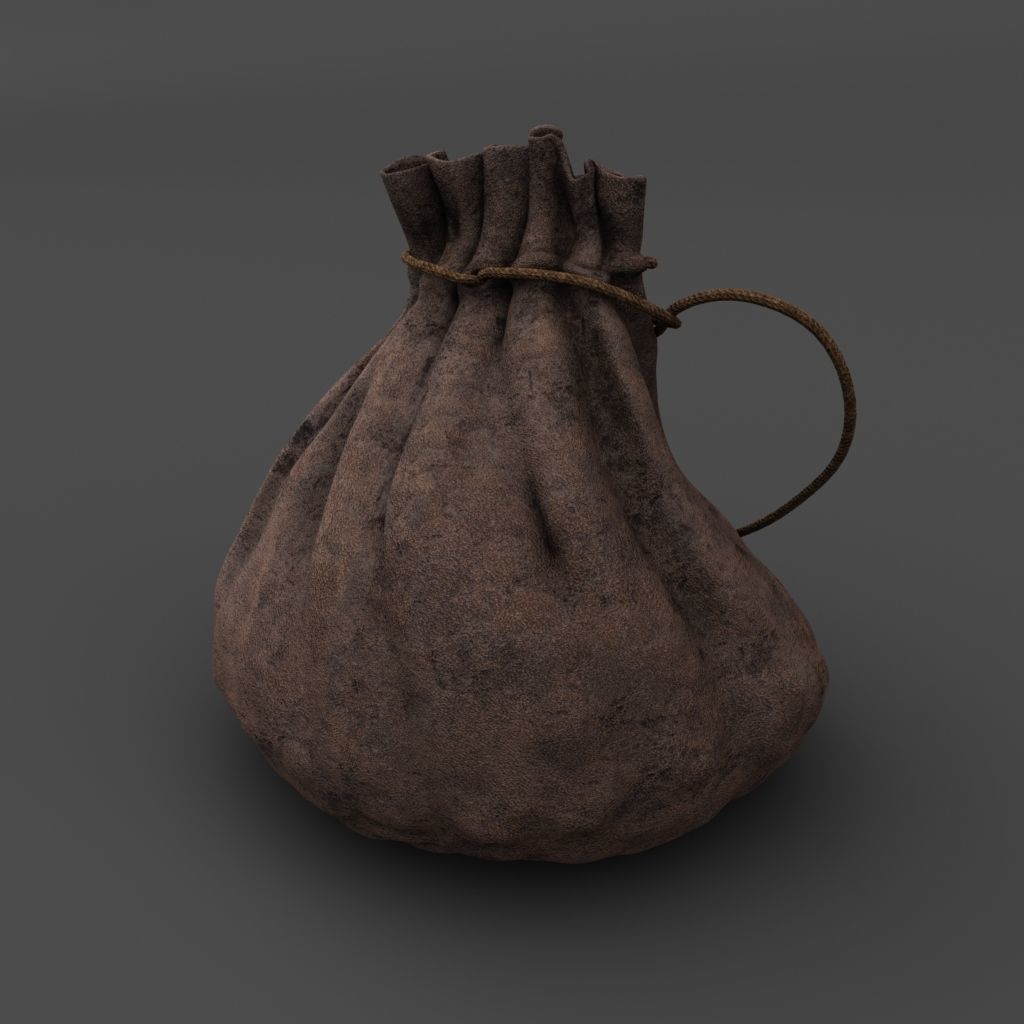 Money Pouch C 3D model_2