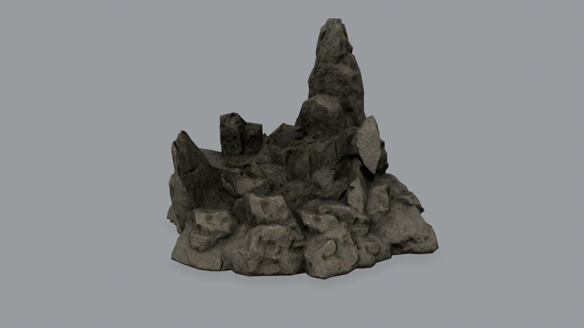 Rock Set Low-poly 3D model_10