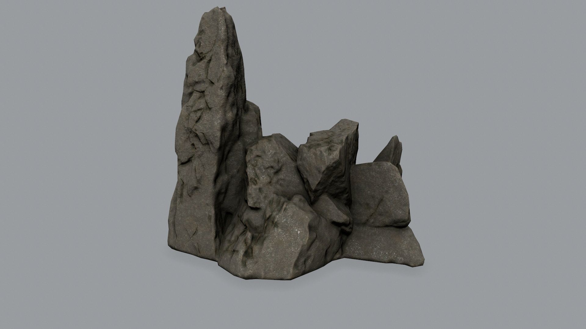 Rock Set Low-poly 3D model_14