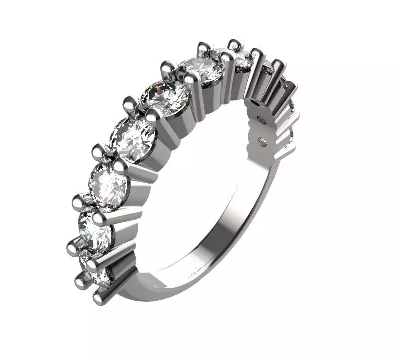 Claw Set Eternity Ring 3D print model_0