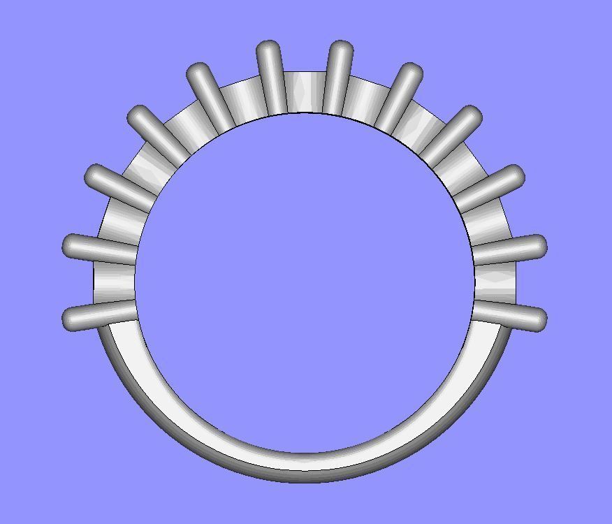 Claw Set Eternity Ring 3D print model_7