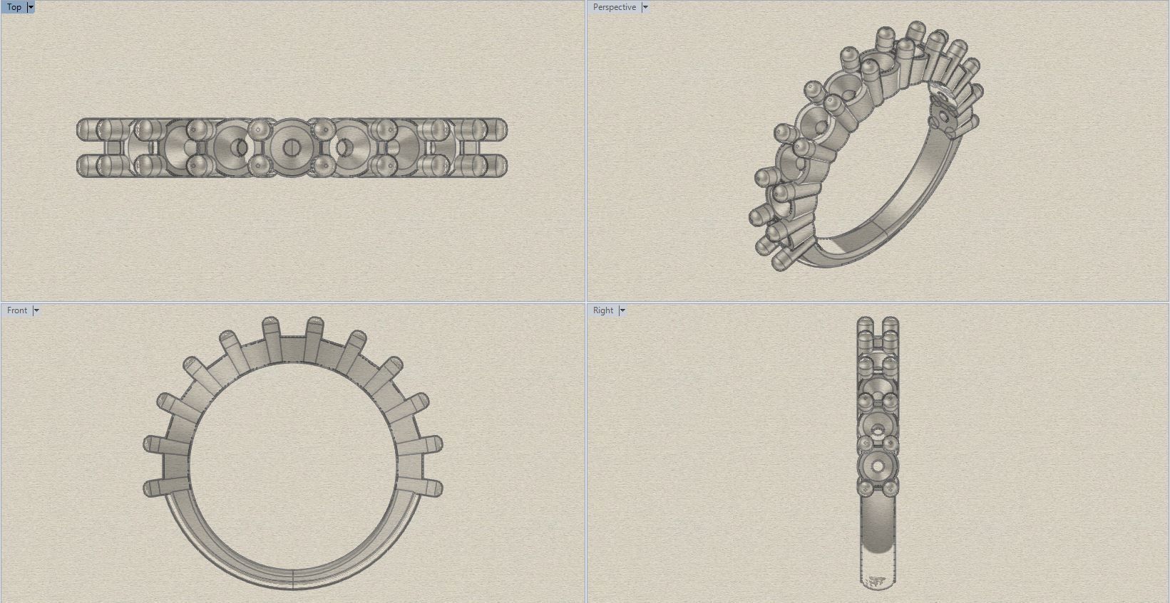 Claw Set Eternity Ring 3D print model_10