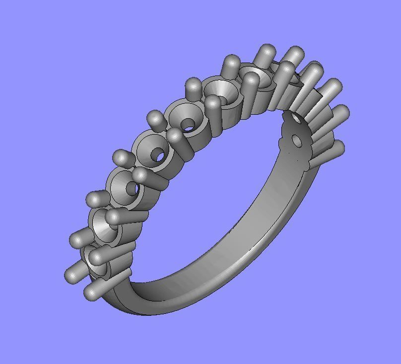 Claw Set Eternity Ring 3D print model_6