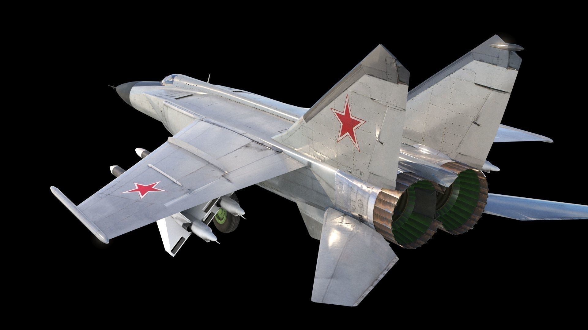 MiG-25P russian fighter jet 3D model_2