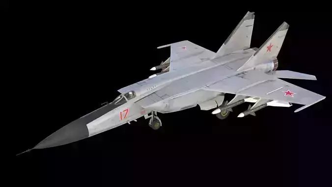 MiG-25P russian fighter jet 3D model