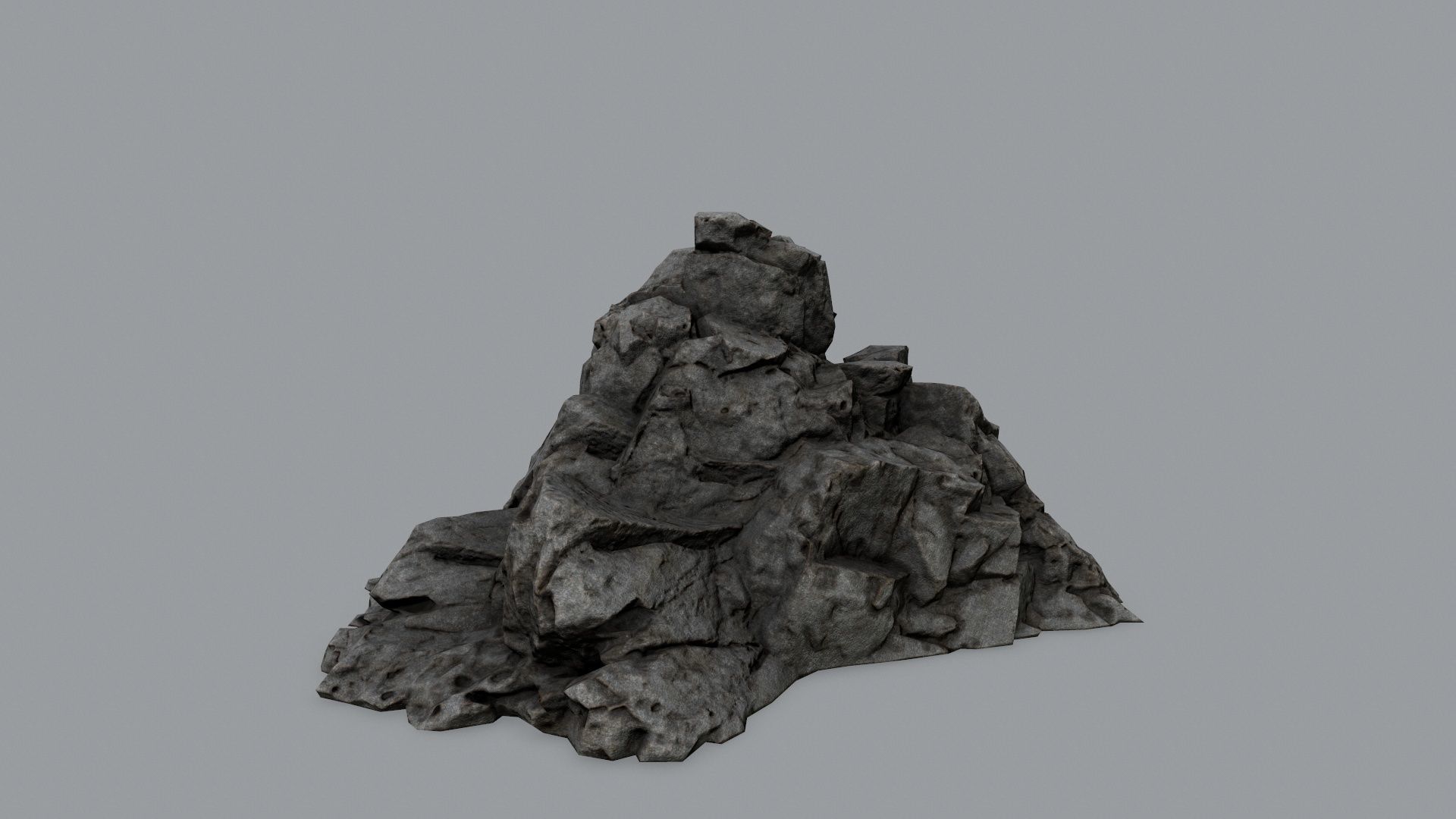 Rock Set Low-poly 3D model_4