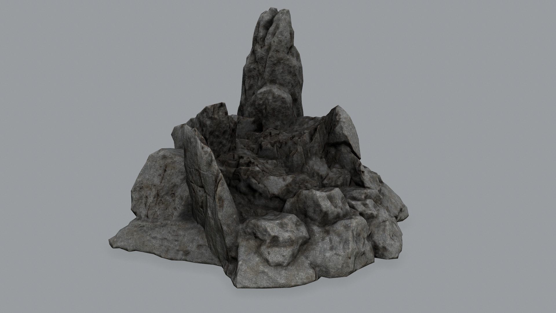 Rock Set Low-poly 3D model_10