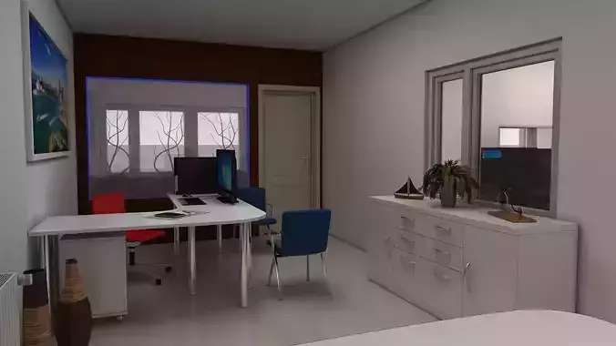 Office design 3d model 