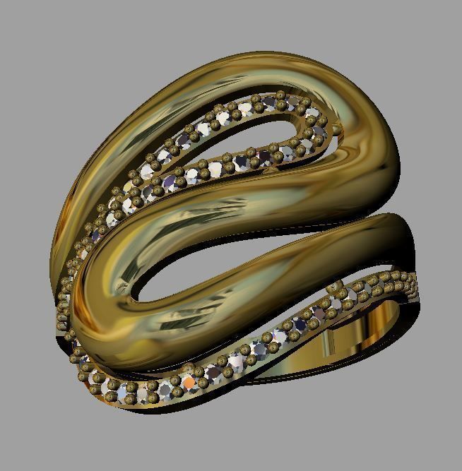 Fashion Women Ring 3D print model_3