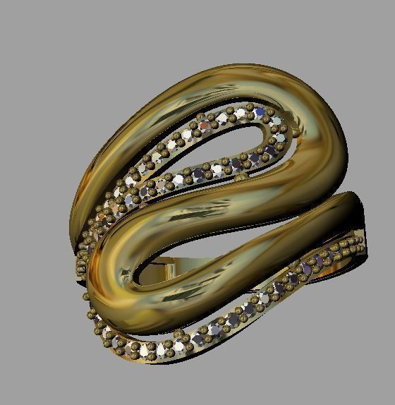 Fashion Women Ring 3D print model_1