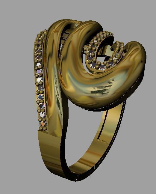 Fashion Women Ring 3D print model_6