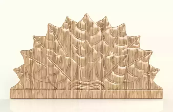 BED HEADBOARD - LEAVES 3D print model