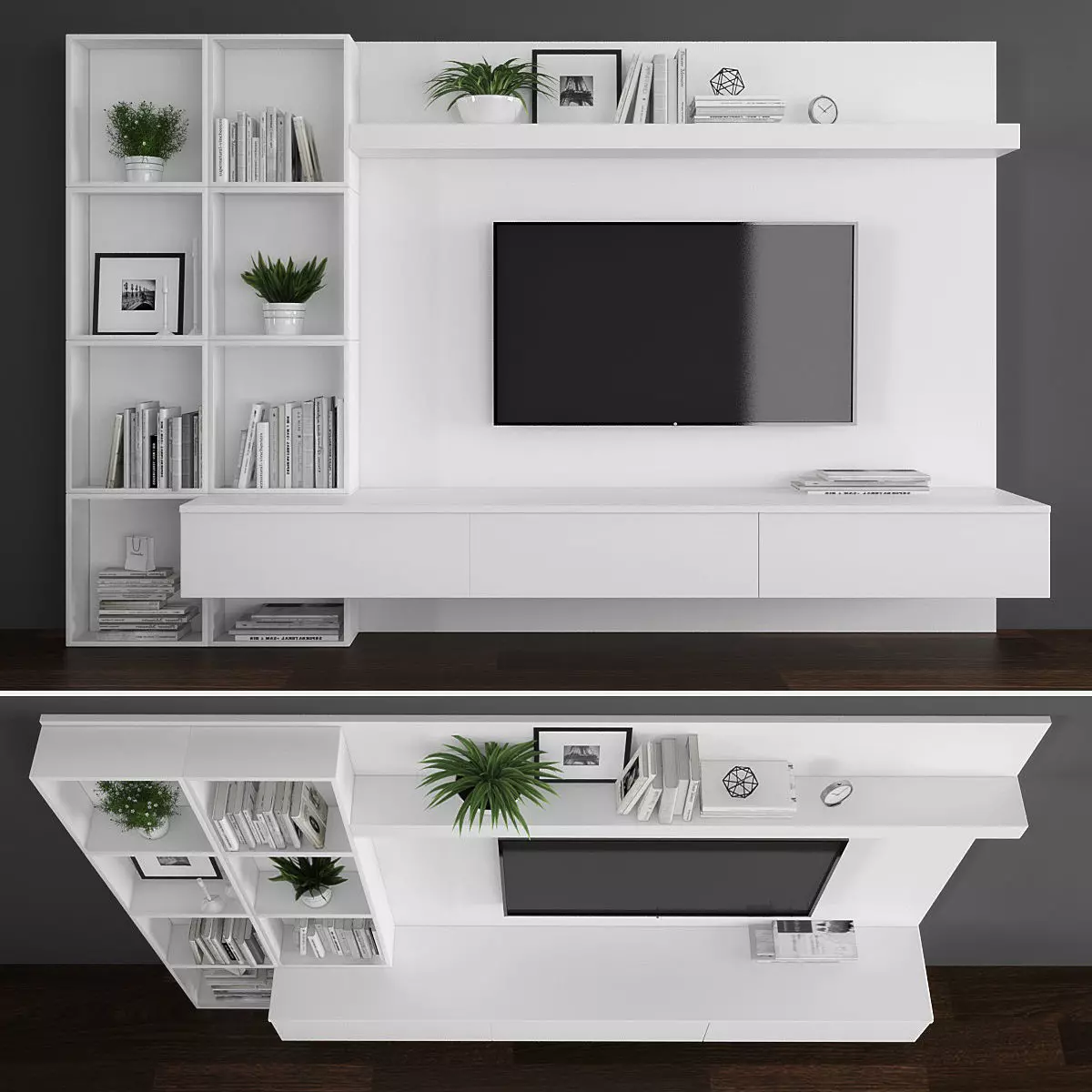 Tv stand Low-poly 3D model_0