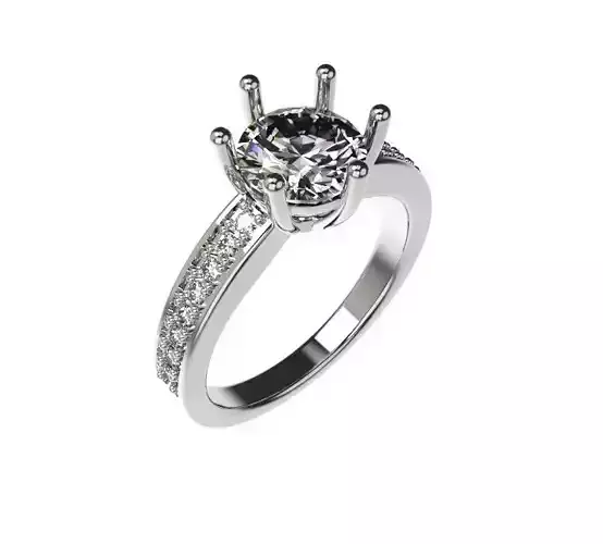 Claw and Pave Set Ring