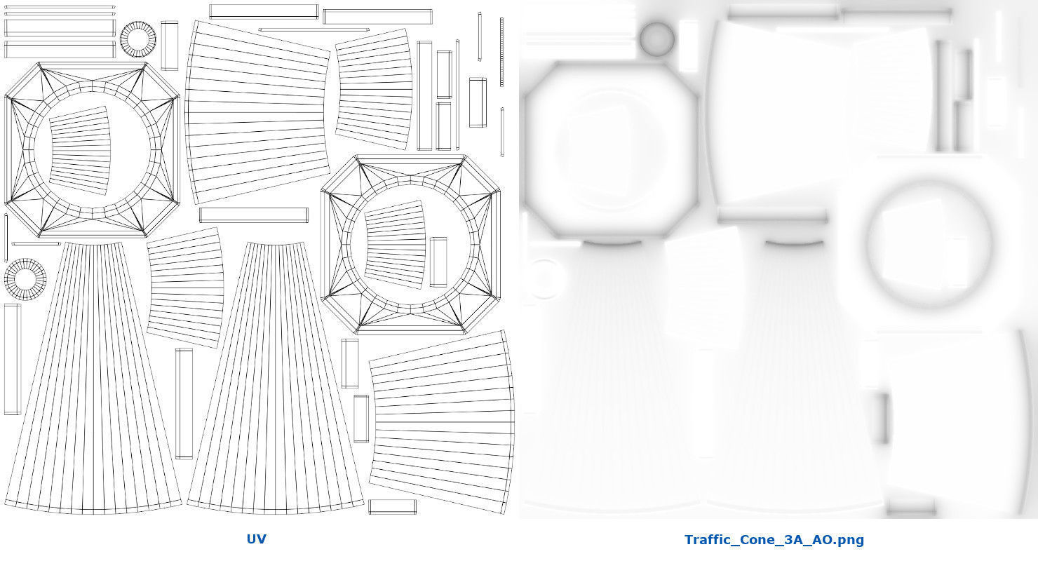 Traffic Cone 3A Low-poly 3D model_7