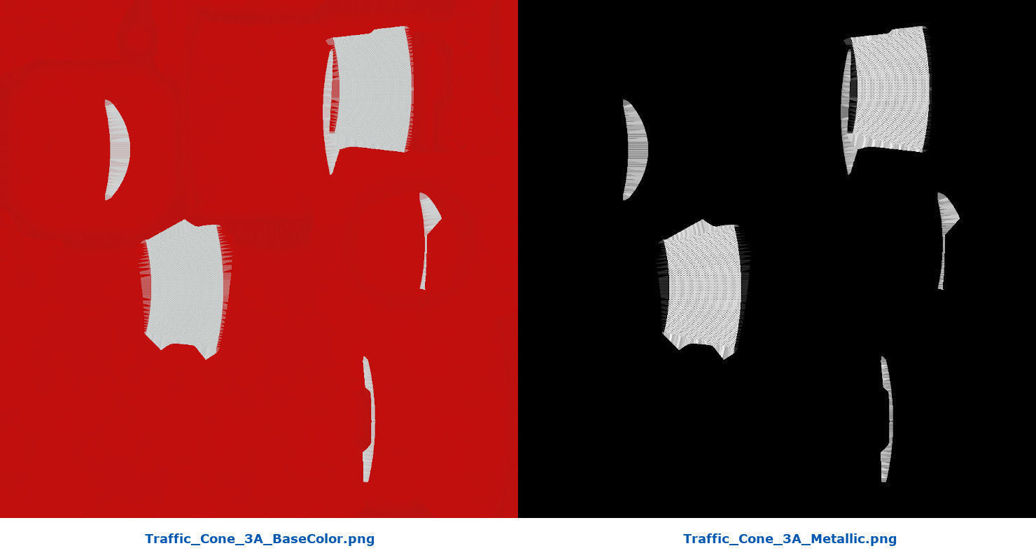 Traffic Cone 3A Low-poly 3D model_8