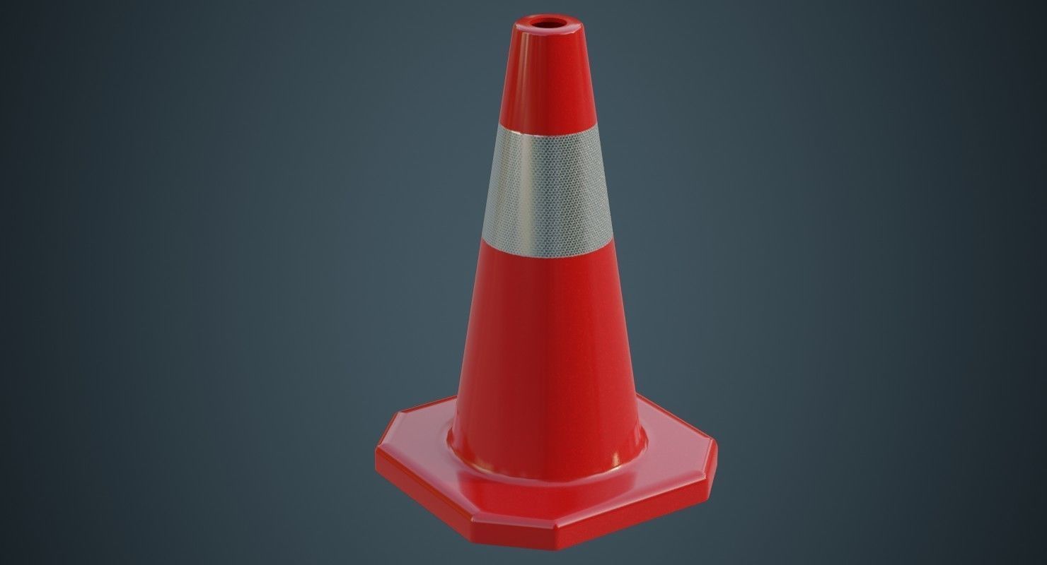 Traffic Cone 3A Low-poly 3D model_1