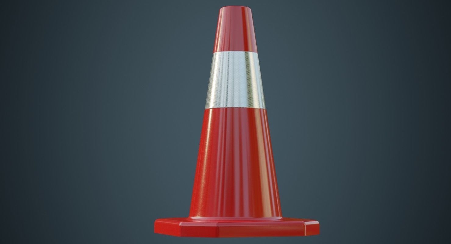 Traffic Cone 3A Low-poly 3D model_3