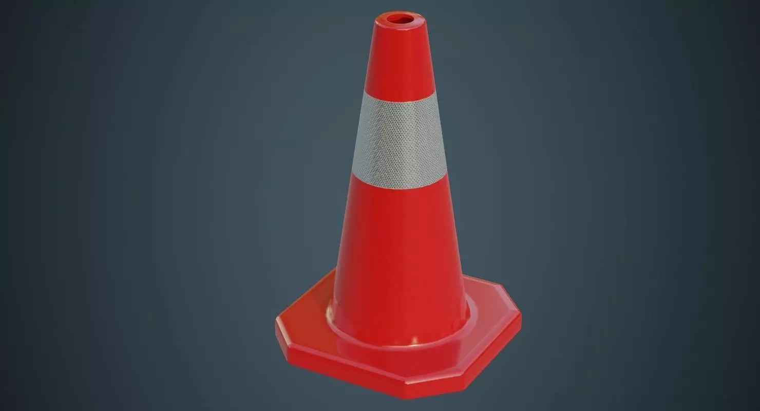 Traffic Cone 3A Low-poly 3D model_0
