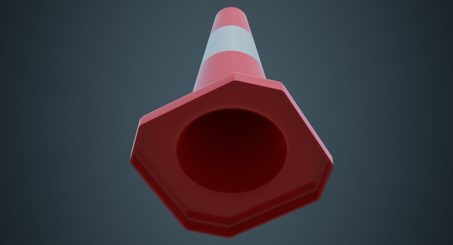 Traffic Cone 3A Low-poly 3D model_4
