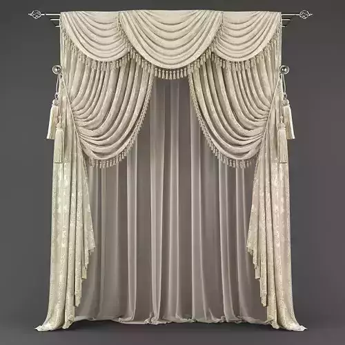 Curtain with tassels