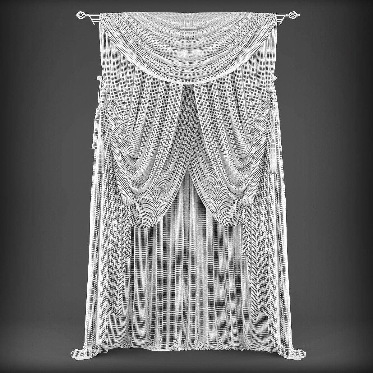 Curtain Low-poly 3D model_1