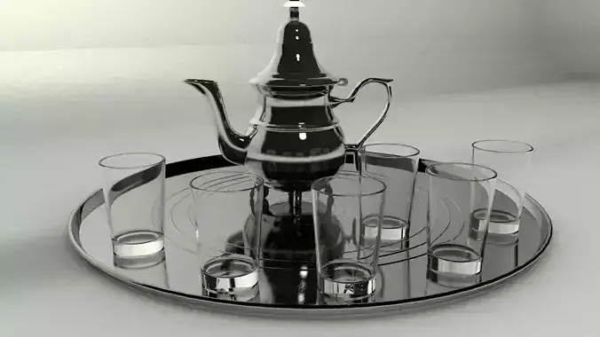 tea pot and glasses 