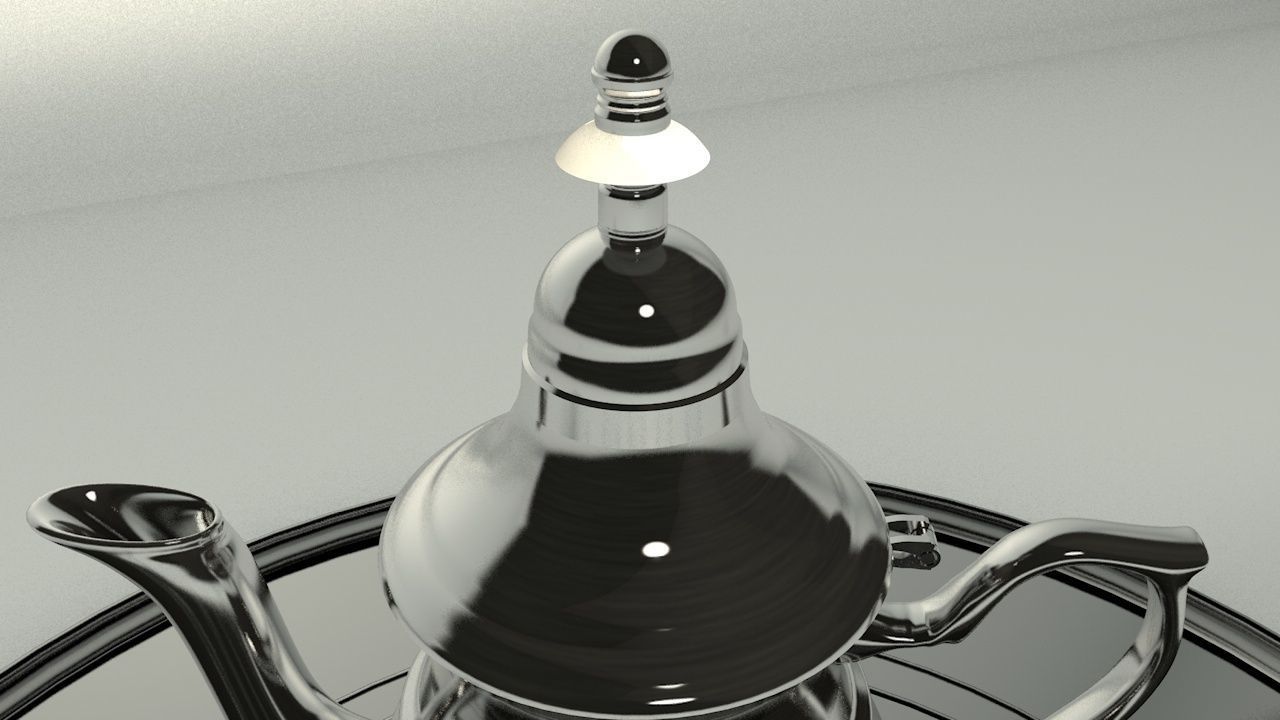 tea pot and glasses  3D model_6