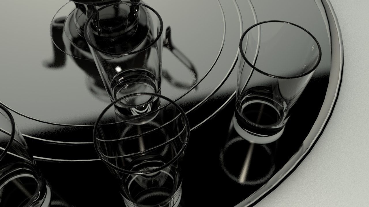 tea pot and glasses  3D model_5