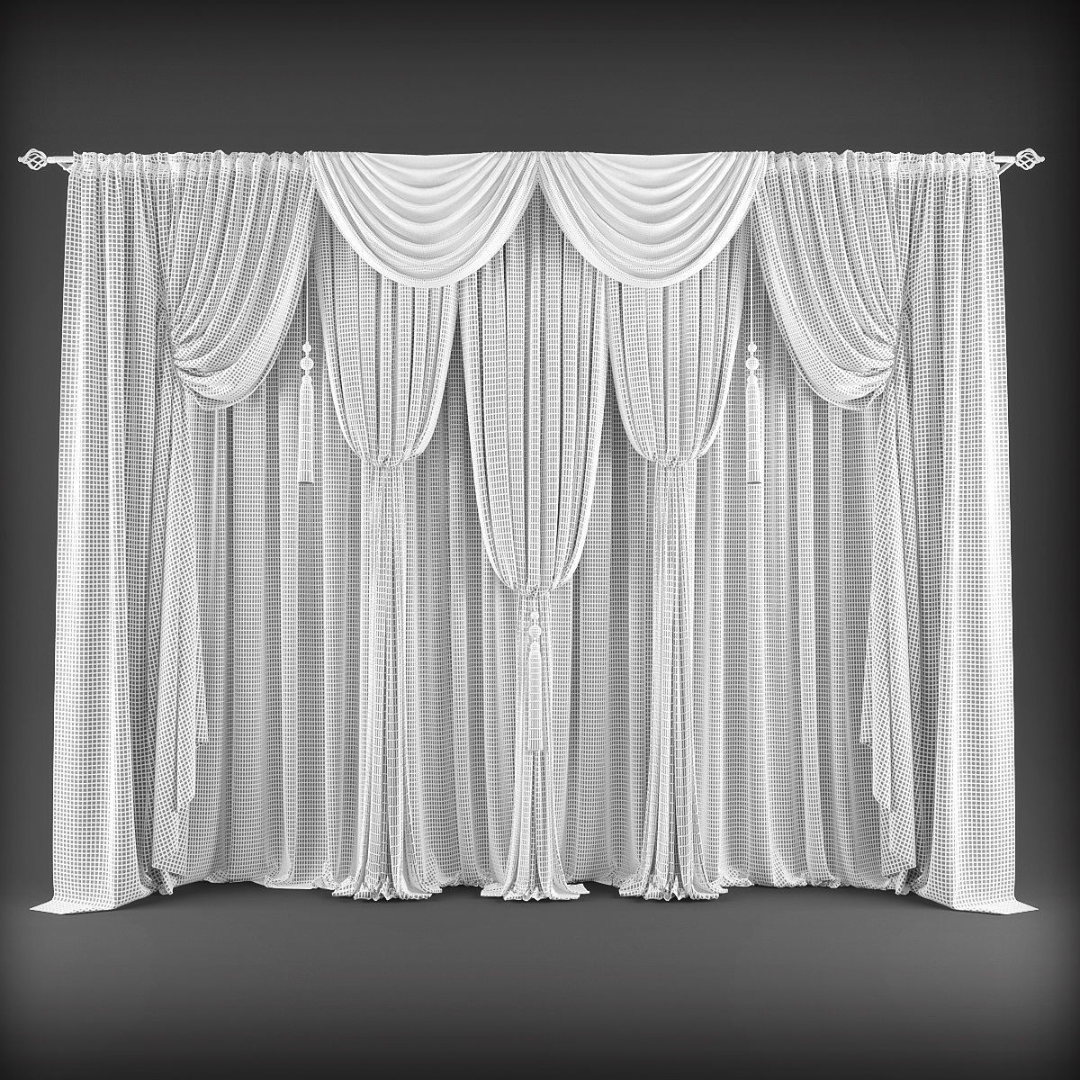 Curtain curtains 3D model_1