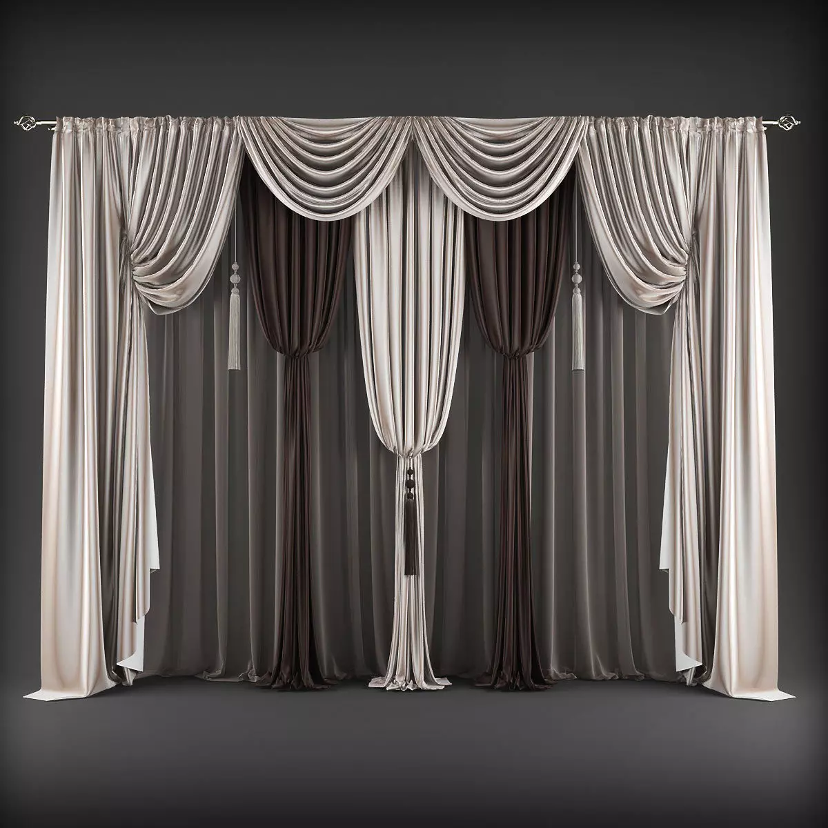 Curtain curtains 3D model_0