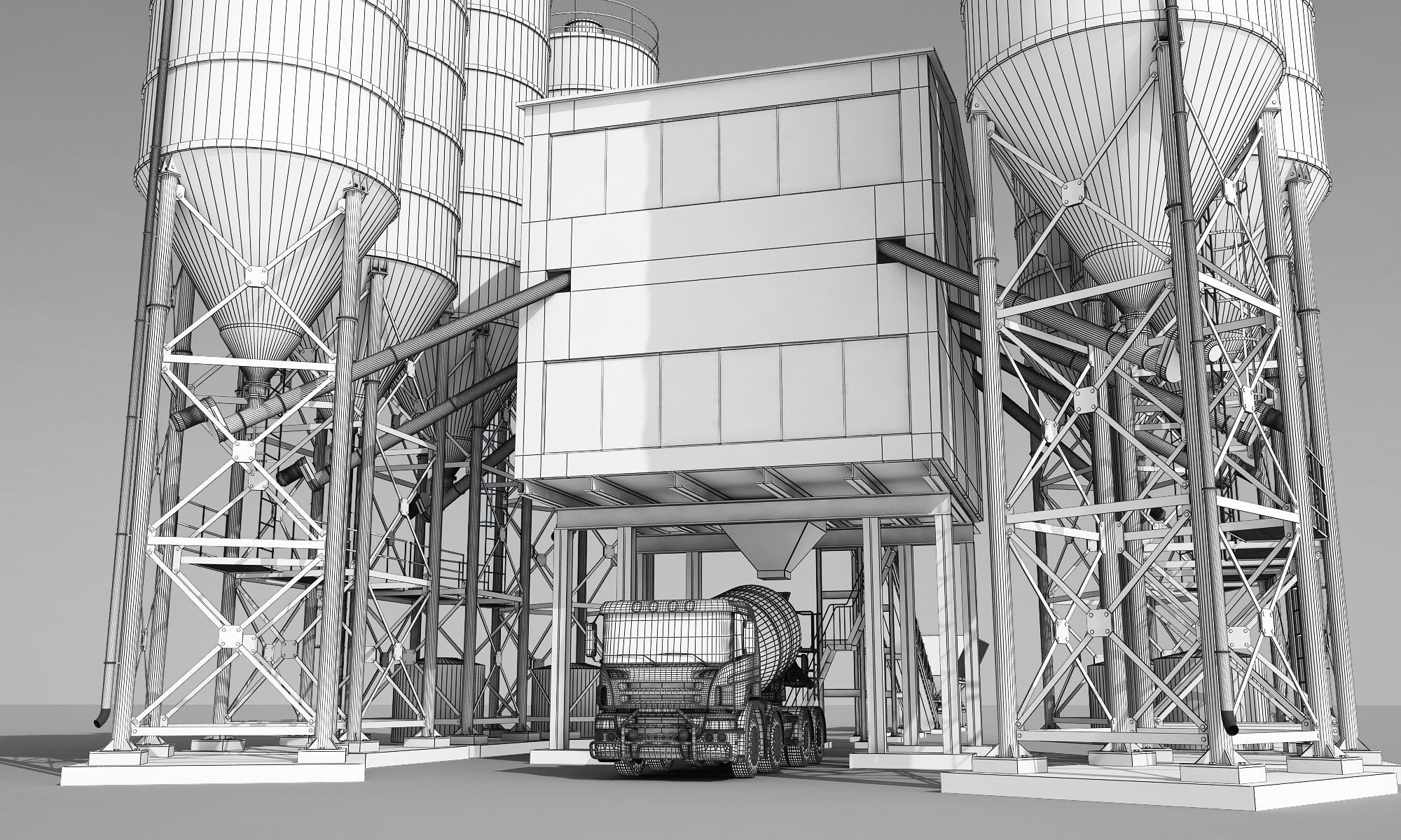 Concrete Batching Plant 3D model_6