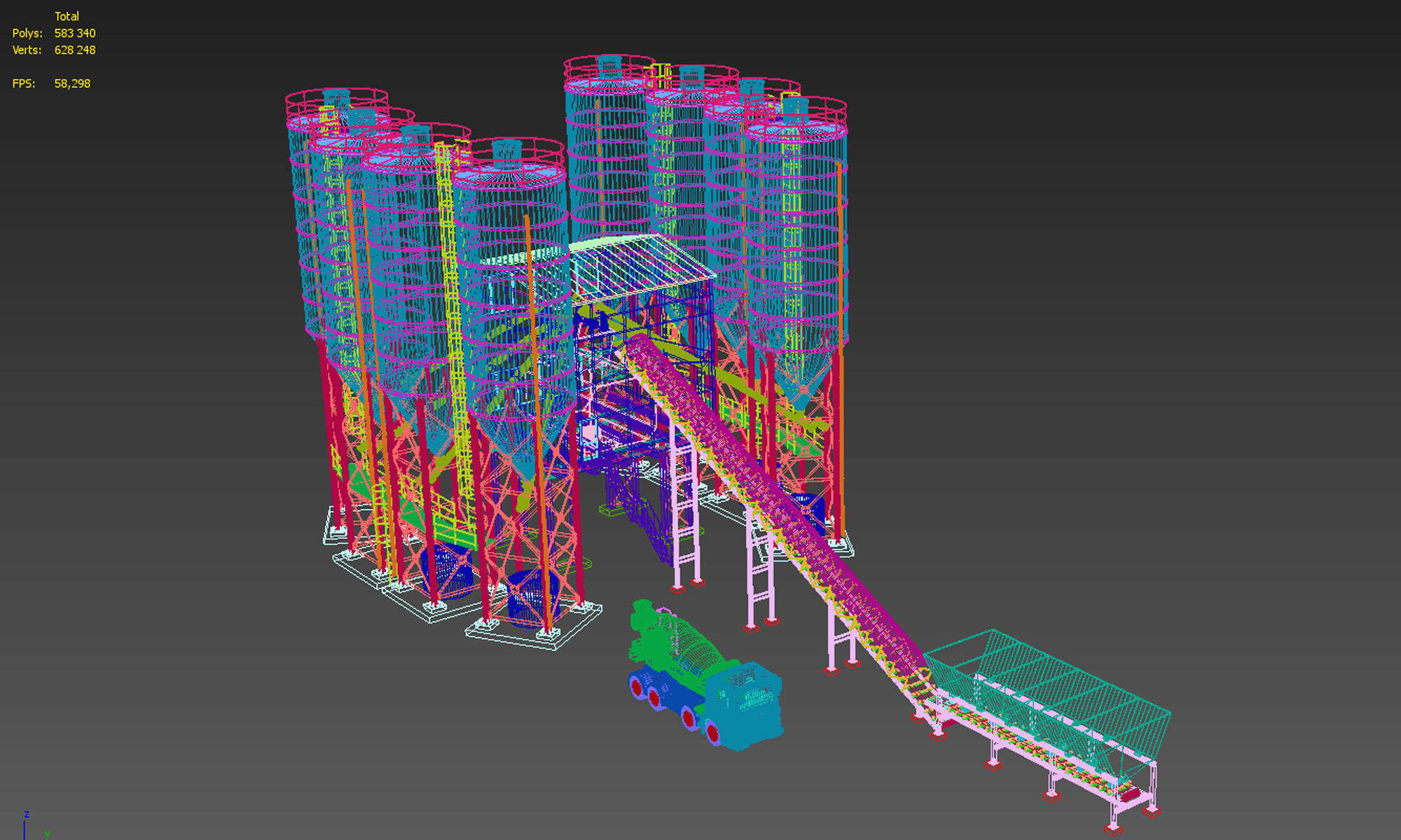 Concrete Batching Plant 3D model_13
