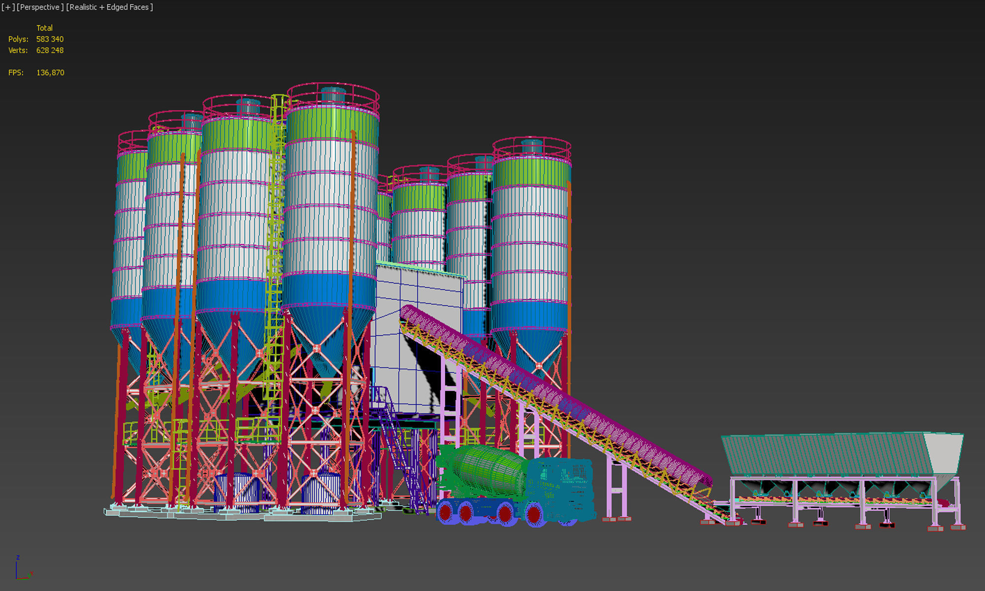 Concrete Batching Plant 3D model_14