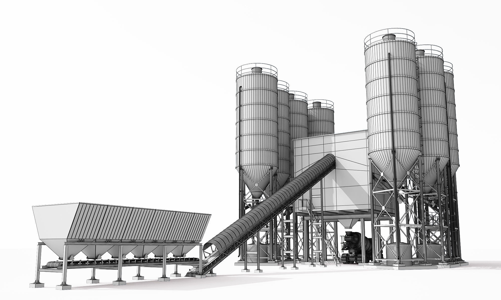 Concrete Batching Plant 3D model_4