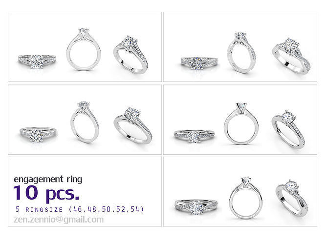 ENG SET 02 10 RINGS 5ringsize 3D print model